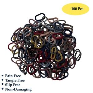 Highly Elastic Non-Damaging Antique Hair Ties Bands 100 Seamless Ponytail Holder